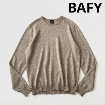BAFY 바피 캐시미어 린넨 하이 게이지 크루넥 니트 베이지
