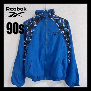 [Reebok] 빈티지 나일론 자켓 블루 계열 L 사이즈 기하학
