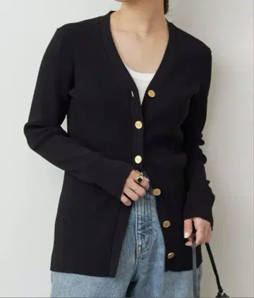 Deuxieme Classe DINER RIB V/N 가디건 블랙