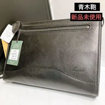 미사용 새상품 아오키 가방 Lugard 아오키 가방 소가죽 클러치백 블랙