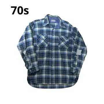 70s pendleton 울 체크 셔츠