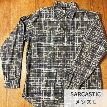 SARCASTIC HOMME 올 패턴 긴팔 셔츠 남성용 L 일본제
