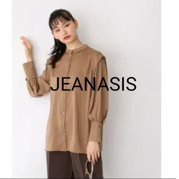 [ 택 포함 새상품 ] 지나시스 드레이프감 블라우스 와셔 새틴 숄더 턱