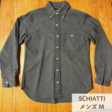 SCHIATTI 다크 그레이 두꺼운 원단 긴팔 셔츠 남성용 M