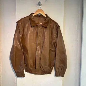 브라운 가죽 자켓 구제 의류 일본산 해링턴 자켓
