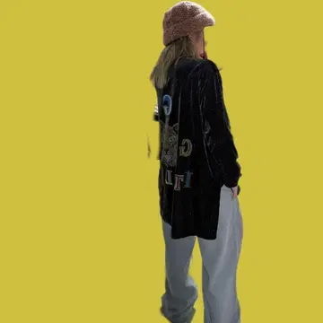 [빈티지] 자수 호랑이 디자인 긴팔 상의