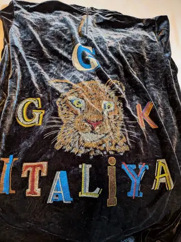 [ 빈티지 ] 자수 호랑이 디자인 벨로아 긴팔 상의