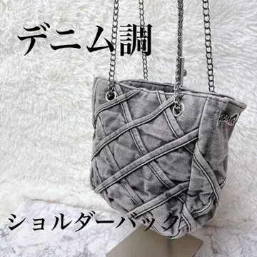 데님풍 숄더백