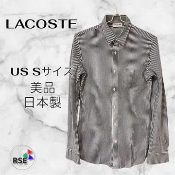LACOSTE 스트라이프 셔츠 블라우스 US S 일본제
