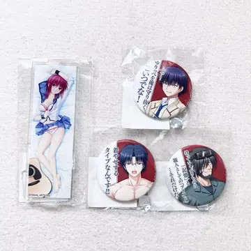 Angel Beats! 아크릴 스탠드 이와사와 캔뱃지 4개 세트
