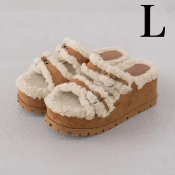 미개봉 새상품 다리치 페이크 무스탕 벨트 슬립온 카멜 L