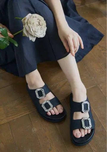 Herlipto*Double Strap Crystal Sandals