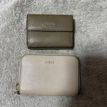 FURLA 3단 폴더형 지갑 베이지 가죽