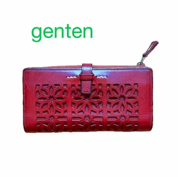 genten 와인색 컷워크 장지갑