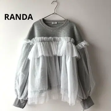 새상품 택 포함 RANDA 볼륨 튤 프릴 본딩 맨투맨 란다