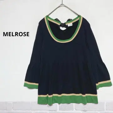 MELROSE 코튼 니트 백리본 플레어 슬리브 상의 H949