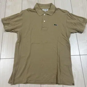 LACOSTE 클래식 핏 베이지 피케 셔츠