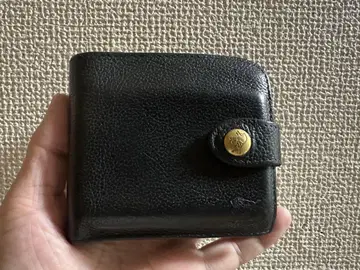 블랙 가죽 접이식 지갑