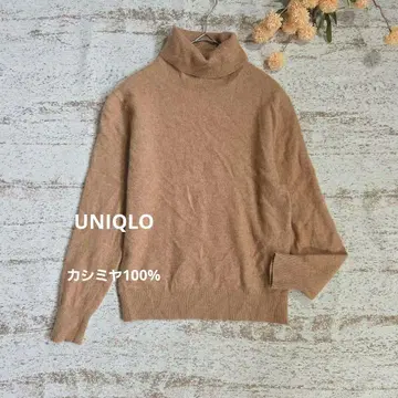 UNIQLO 캐시미어 100% 터틀넥 스웨터 [ M ] 니트 카멜