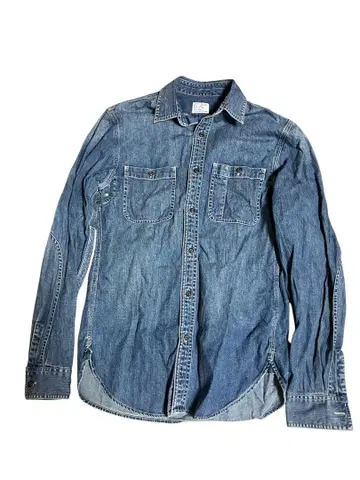 제이크루 데님 셔츠 xs 남성용 블루 구제 의류 J.CREW 77388