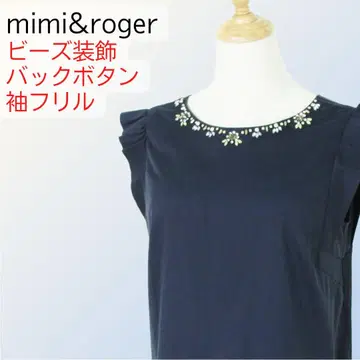 mimi&roger 미미앤로저 민소매 상의 네이비 비즈 장식
