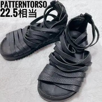 PATTERNTORSO 블랙 샌들 22.5cm 상당 여성용