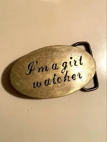 [ 빈티지 ] I'm a girl watcher 각인 버클