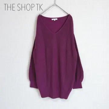 THE SHOP TK V넥 립 니트 오버사이즈 루즈핏 스웨터
