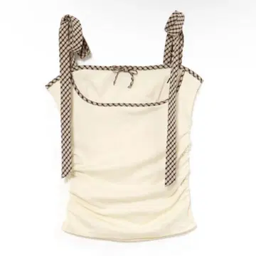 andmary Alice check ribbon tops ivory