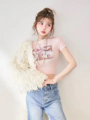 Darich 레이디 사진 컴팩트 T셔츠