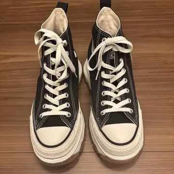 ALL STAR 블랙 하이컷 스니커즈 트랙 웨이브
