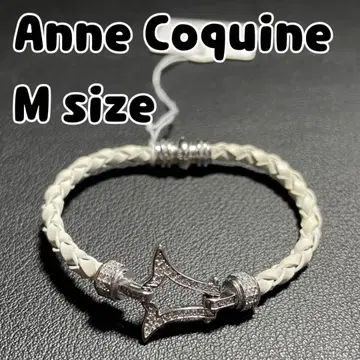 미사용 Anne Coquine 손뜨개질 팔찌 크로스 모티브 M 사이즈