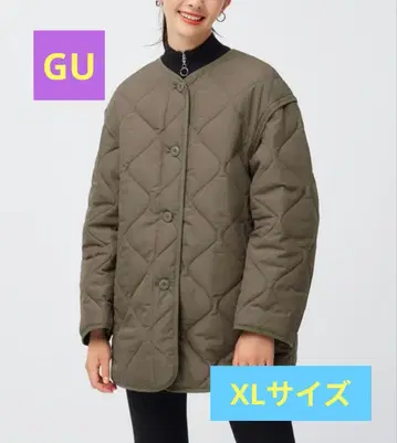 GU 히트패디드 2WAY 오버사이즈 블루종 올리브 XL
