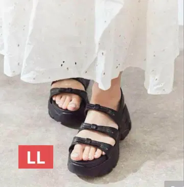 겨울왕국 샌들 치하루 시마무라 안나 24.5 25 디즈니 리본 블랙