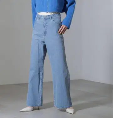라이트 블루 와이드 데님 팬츠 M