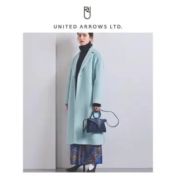 유나이티드 애로우즈 UNITED ARROWS 롱 테일러드 코트 스카이블루