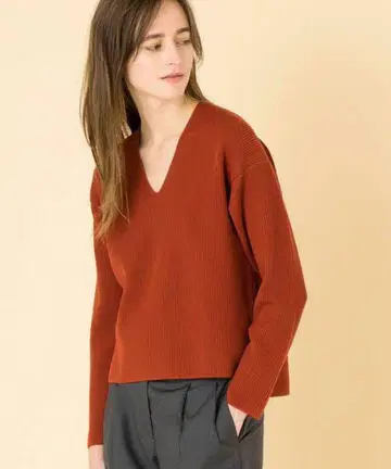 레어 AURALEE 오라리 하이 게이지 V넥 니트 풀오버 1