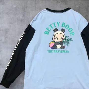 레어 THE BRAVEMAN x BETTY BOOP 자수 롱T셔츠