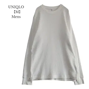 [ UNIQLO/유니클로 ] 와플 크루넥T 긴팔 화이트 남성용 M 사이즈