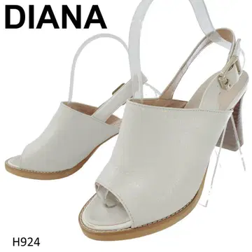 다이애나 사보 샌들 와이드 힐 백 벨트 화이트 23.5 가죽