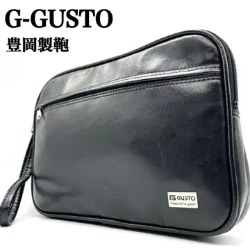 [히라노 가방] G-GUSTO 블랙 가죽 세컨드백 클러치백