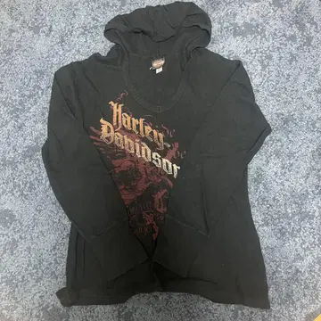 Harley-Davidson 후드 부착 T셔츠 블랙