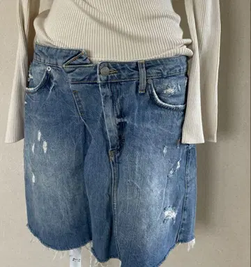 ZARA 자라 데님 스커트 데미지 진