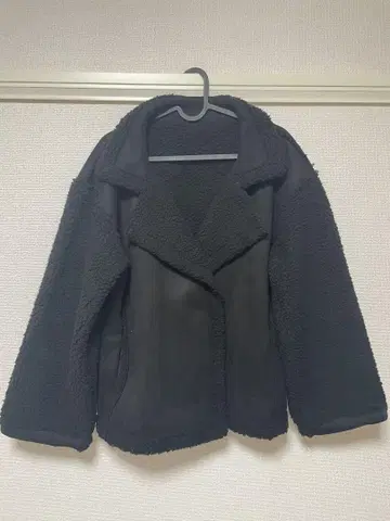 보아 자켓 더블 버튼 블랙