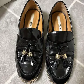 ZARA 36 여성용 로퍼 36 블랙 태슬