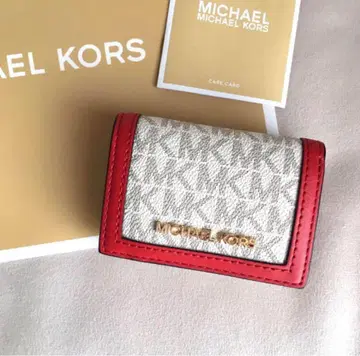 새상품 MICHEAL KORS 마이클코어스 3단 폴더형 지갑 레드