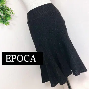 EPOCA 에포카 트위드 플레어 스커트 블랙 38