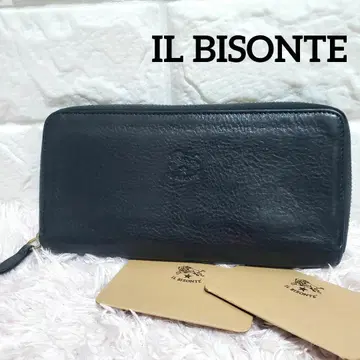 IL BISONTE 일비종떼 라운드 지퍼 장지갑 네이비 새상품급