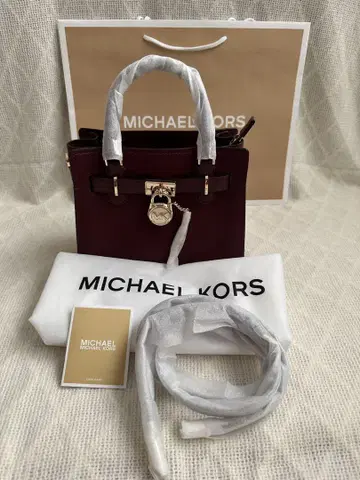 MICHAEL KORS Hamilton 버건디 핸드백