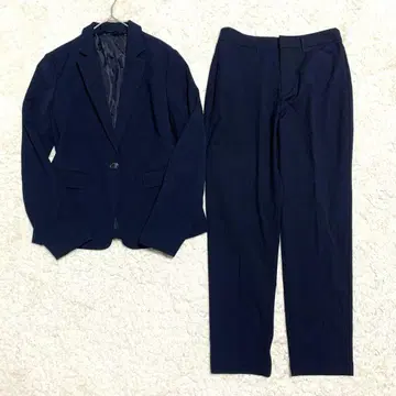 GU 셋업 워셔블 테일러드 자켓 팬츠 네이비 세탁 가능